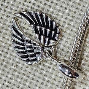 Silver Angel Wings Charm Bead for Bracelet